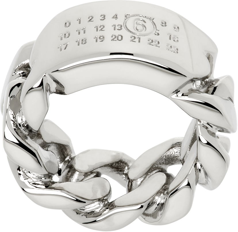 Sormus Maison Margiela MM6 Maison Margiela Minimal Logo Chain Ring Metallinen | SM6UQ0104 P8371