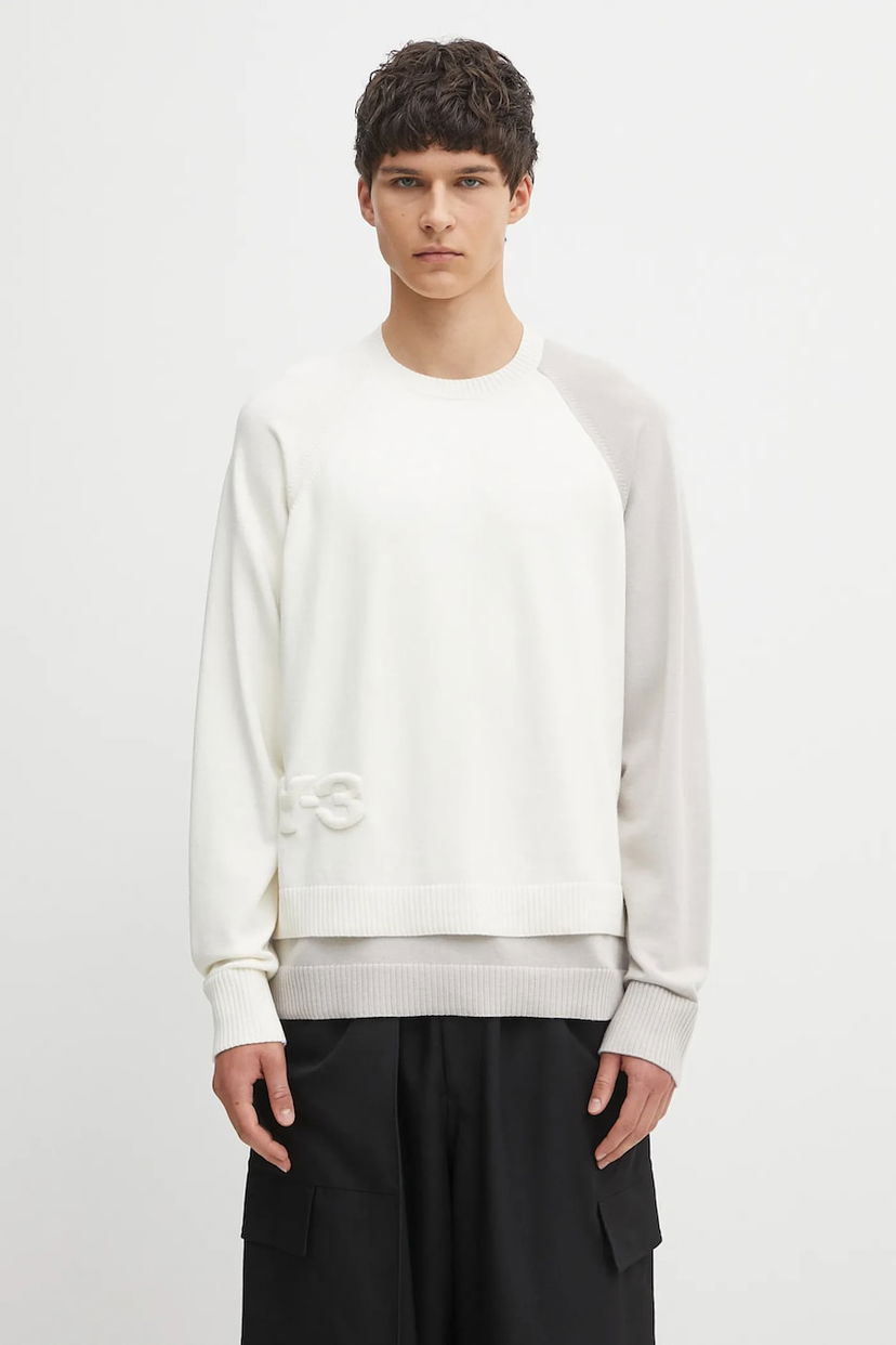 Villapaita Y-3 Y-3 Logo Knit Sweater Valkoinen | KB4642