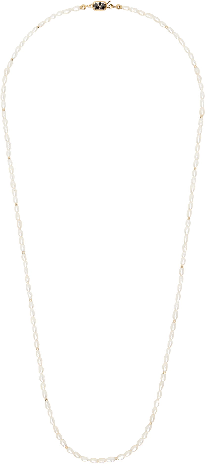 Kaulakoru Valentino Valentino Garavani VLogo Pearl Necklace Valkoinen | 6Y2J0T00CRW