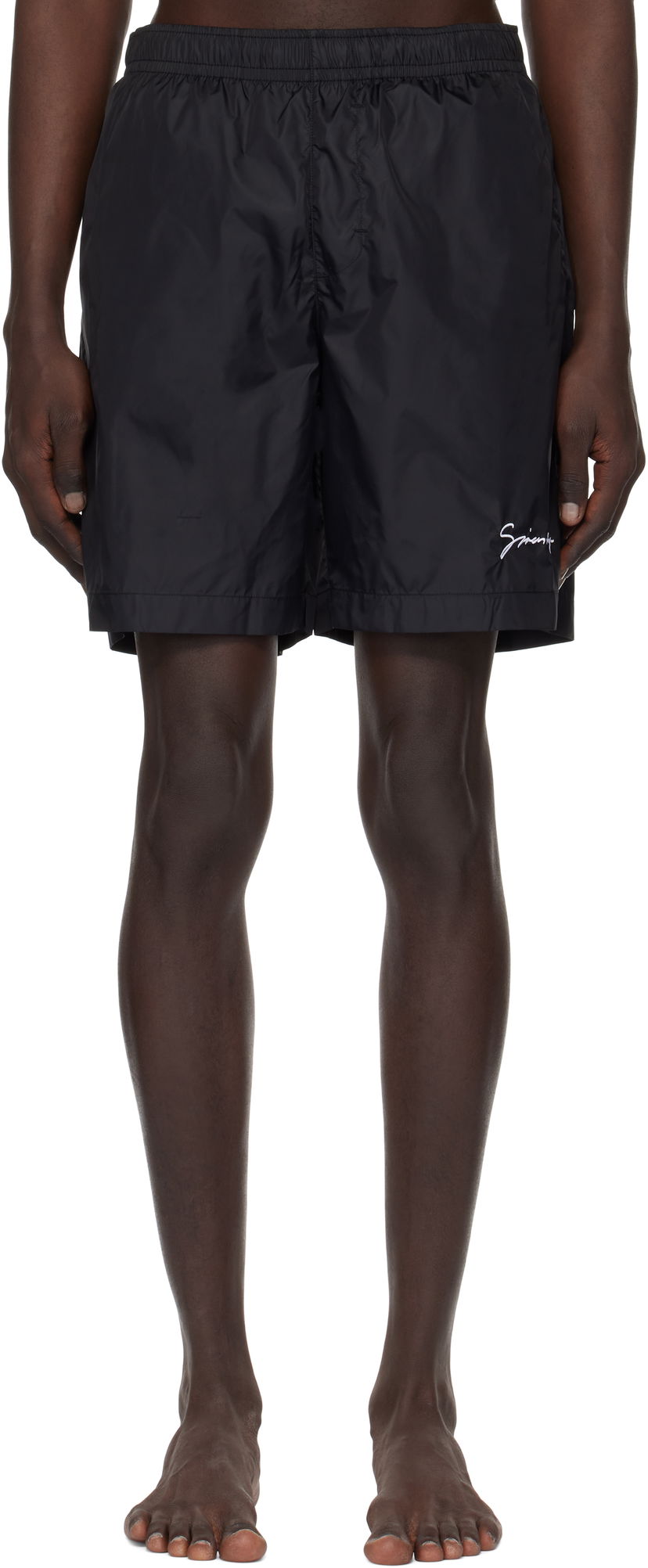 Uimapuvut Givenchy Logo Embroidery Swim Shorts Musta | BMA01L1537004
