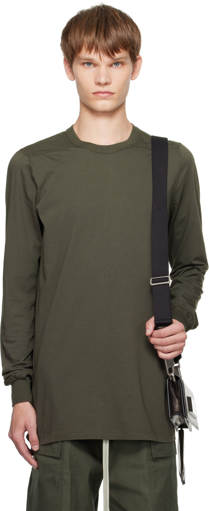 T-paita Rick Owens Rick Owens Concordians Level Long Sleeve T-Shirt Vihreä | RU02E1266 JA