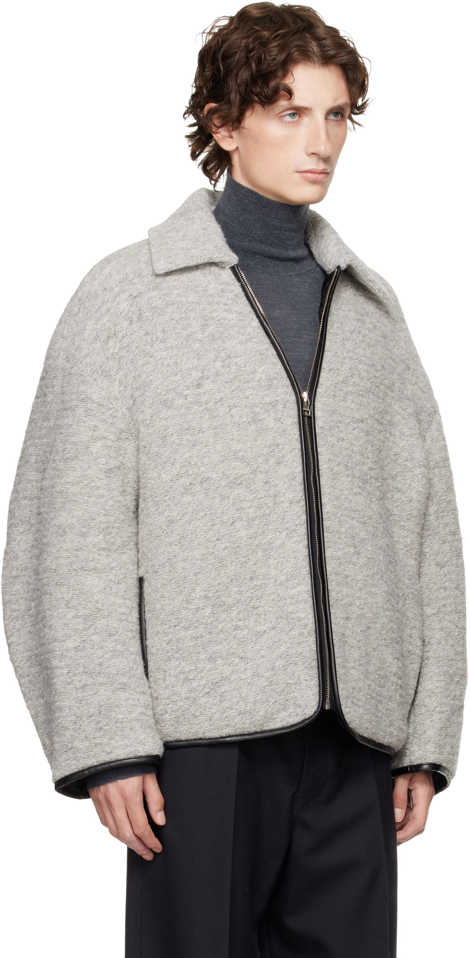 Takki JW Anderson JW Anderson Contrast Trim Full-Zip Jacket Harmaa | JK0394-PG1820, 1
