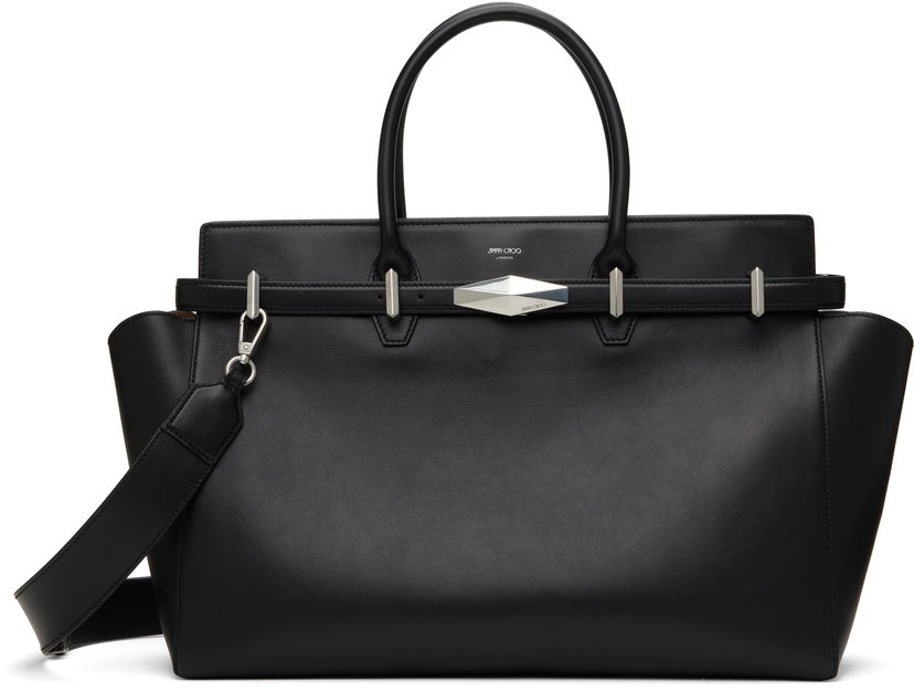 Käsilaukku Jimmy Choo Jimmy Choo Diamond Belted Top Handle Bag Musta | DIAMOND BELTED TH/M