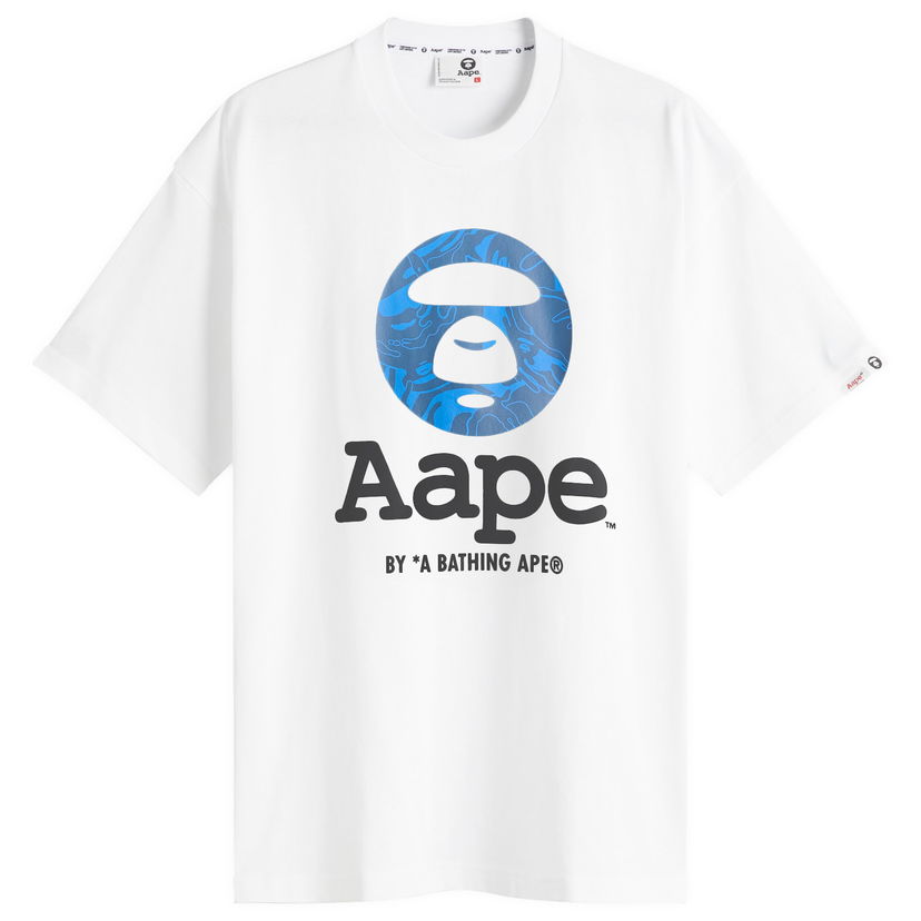 T-paita AAPE by A Bathing Ape AAPE OG Moonface T-Shirt, Size Large Valkoinen | AAPTEM1641XX-WHT