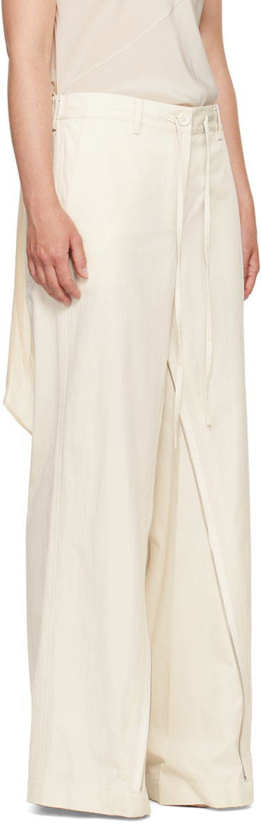 Housut Helmut Lang Helmut Lang Gusset Wide Leg Trousers Valkoinen | O04HW208, 1