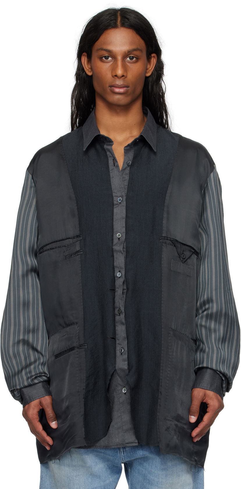 Paita Maison Margiela Maison Margiela Patchwork Inside-Out Reversible Jacket Harmaa | S50BN0532 MTN052