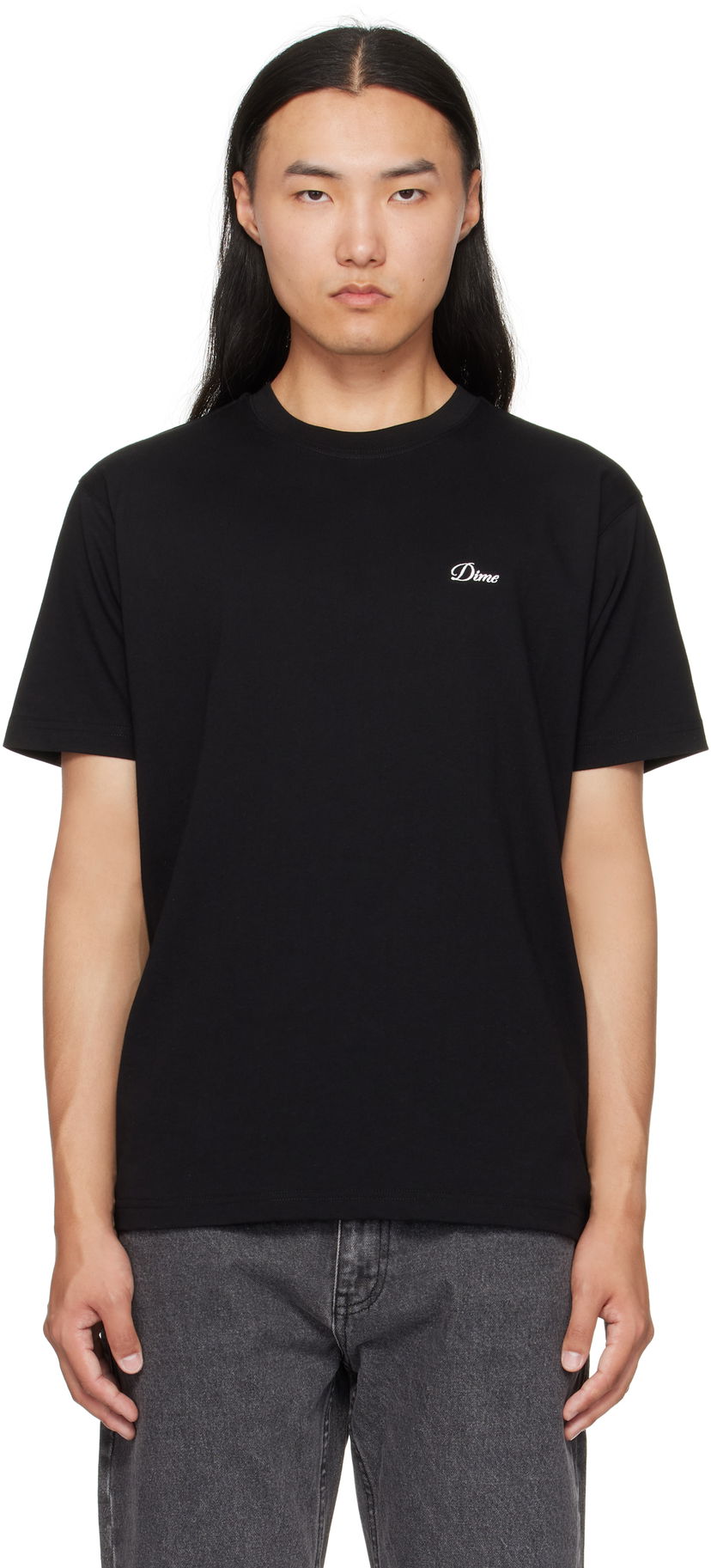 T-paita Dime Dime Cursive Logo T-Shirt Musta | DIMEFA2544BLK