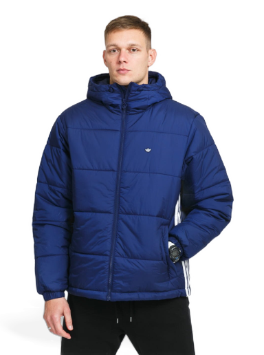 Puffer takki adidas Originals Padded Hooded Puffer Jacket Tummansininen | H13554