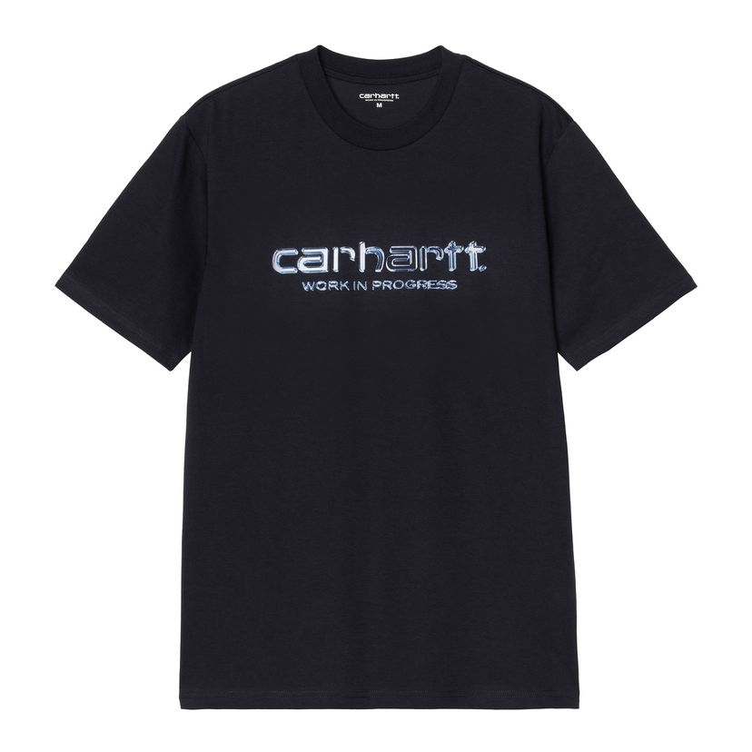 T-paita Carhartt WIP Short Sleeve Solar Chrome Script T-Shirt WIP Tummansininen | I035205_9