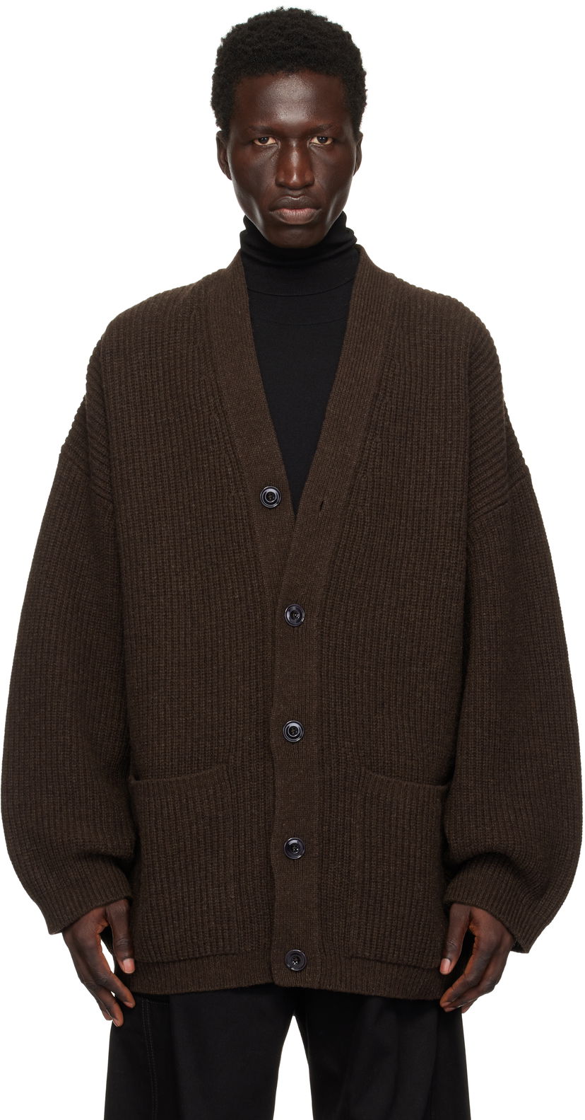 Villapaita LEMAIRE Felted Cardi Cardigan Ruskea | CO1077 LK1027