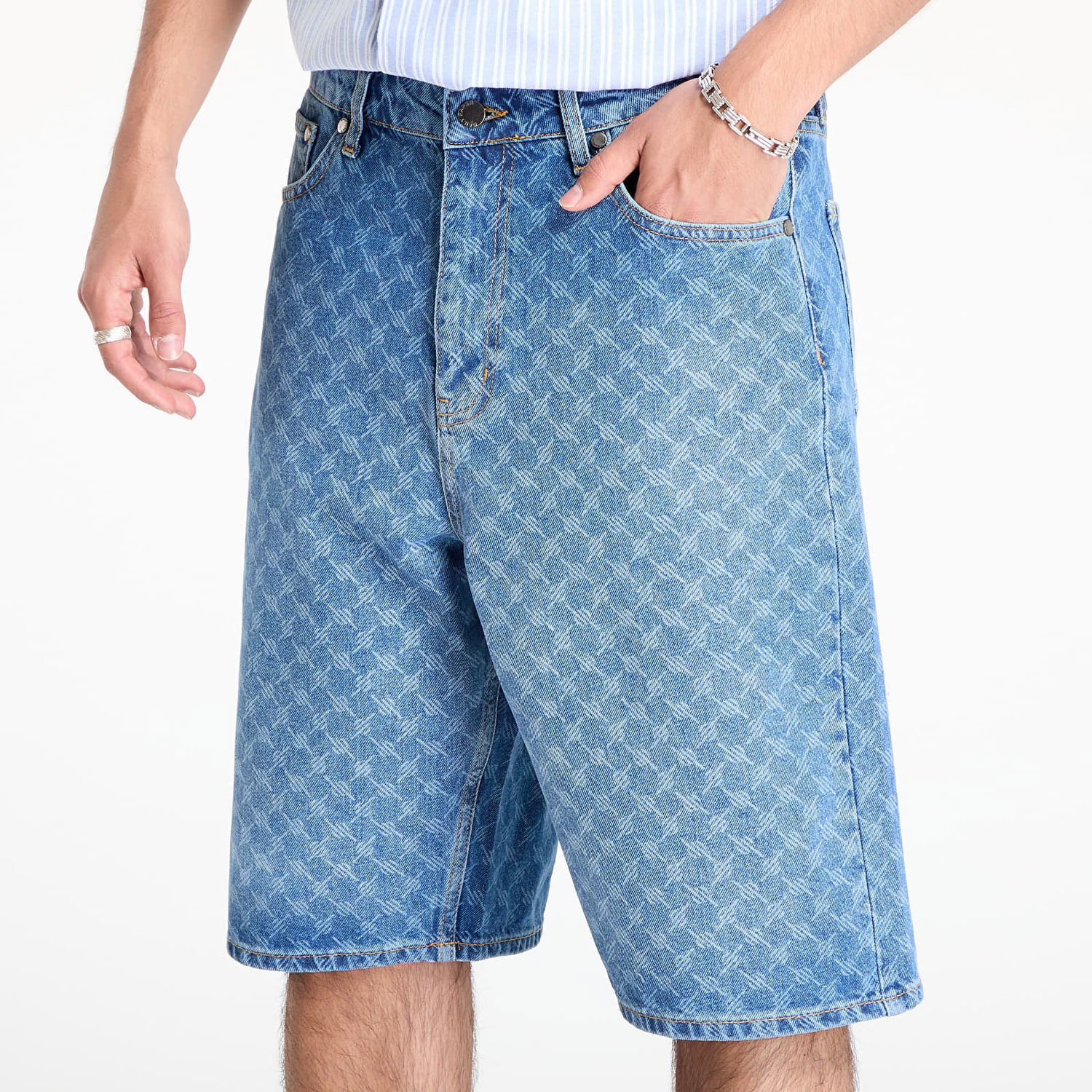 Shortsit DAILY PAPER Daily Paper Monogram Denim Shorts Sininen | 2513057, 1