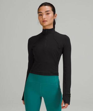 Huppari lululemon It's Rulu Cropped Half-Zip Running Top Musta | prod10641685, 0