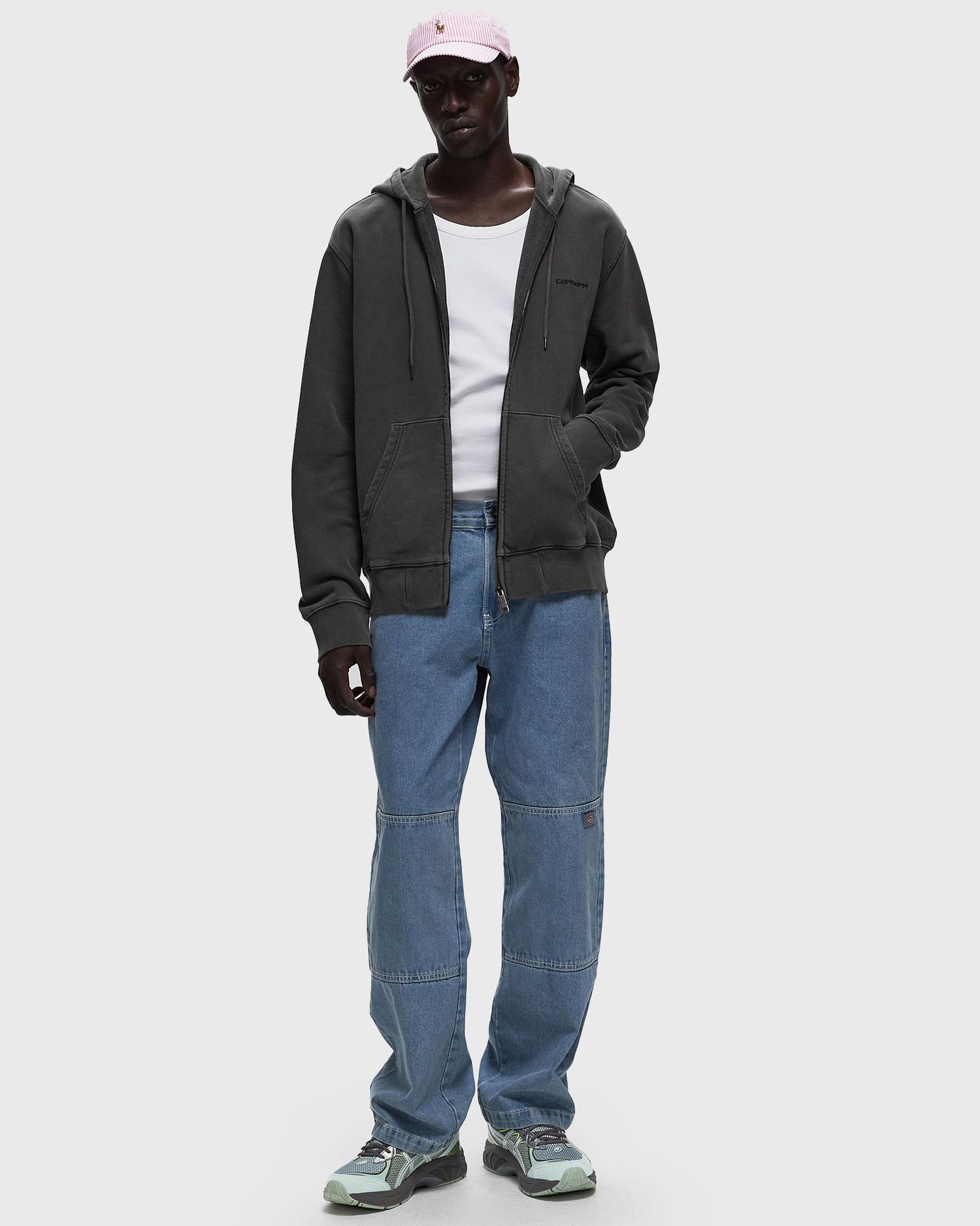 Huppari Carhartt WIP Hooded Duster Script Jacket Harmaa | I033619-89.GD, 1