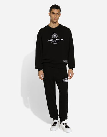 Verryttelyhousut Dolce & Gabbana Black Jersey Jogging Pants With Logo Musta | GV2VHTG7NYDN0000, 1