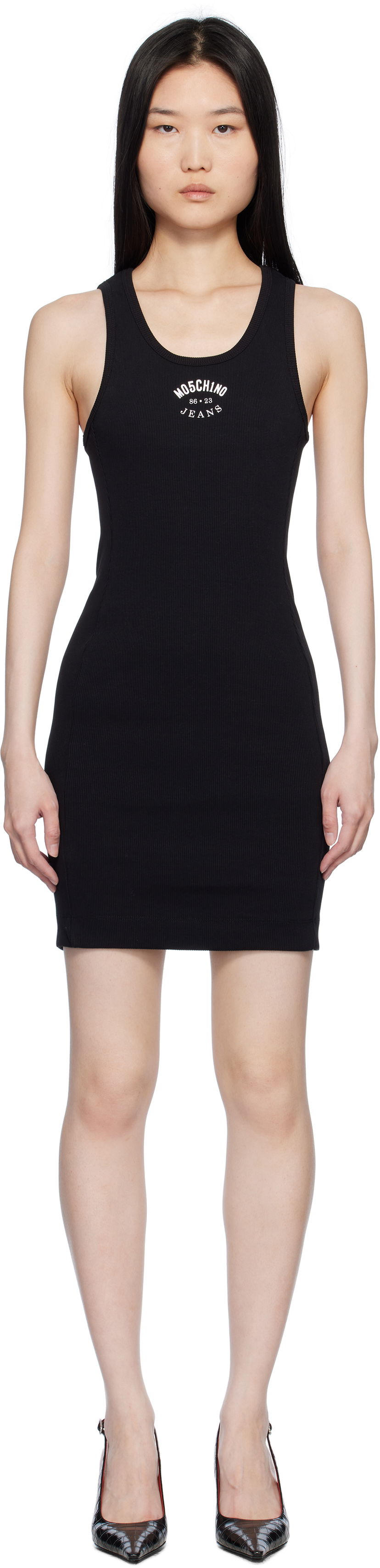 Mekko Moschino Moschino Jeans Stretch Cotton Logo Minidress Musta | 251K10431