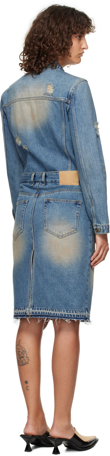 Mekko We11done We11done Washed Denim Midi Dress Sininen | WD-DO3-24-304-W-BL, 2