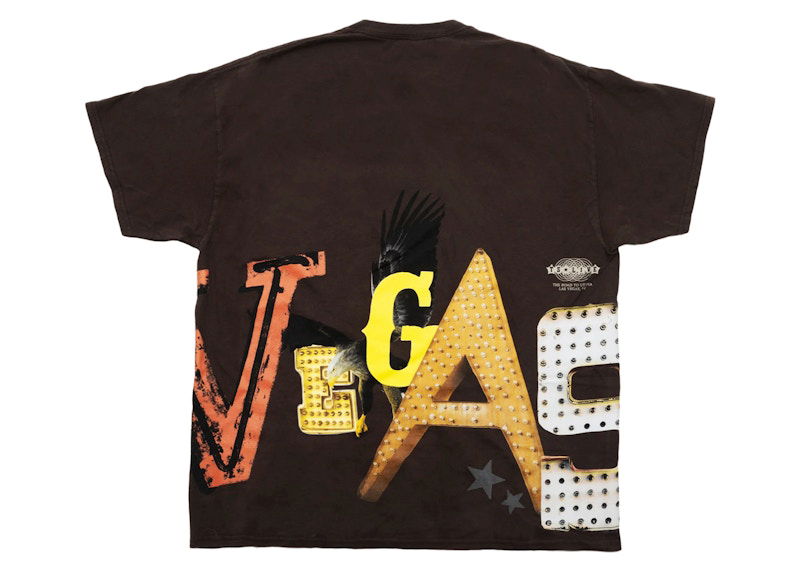 T-paita Cactus Jack by Travis Scott Travis Scott Utopia Las Vegas Graphic T-Shirt Ruskea | CJLV-SS04