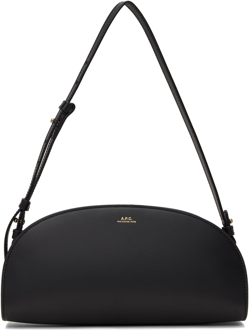 Olkalaukku A.P.C. Demi-Lune Leather Shoulder Bag Musta | PXCAX-F61997