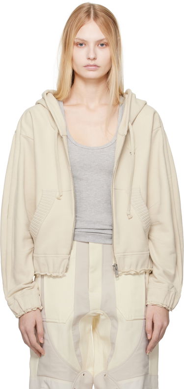 Huppari Moncler Moncler Genius x Willow Smith Zip-Up Cotton Hoodie Beige | J209T 8G00001 - 899WC, 0