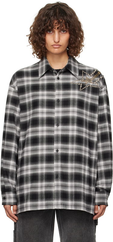 Paita We11done We11done Meteor Check Embellished Shirt Musta | WD-SH3-24-128-U-BK, 0
