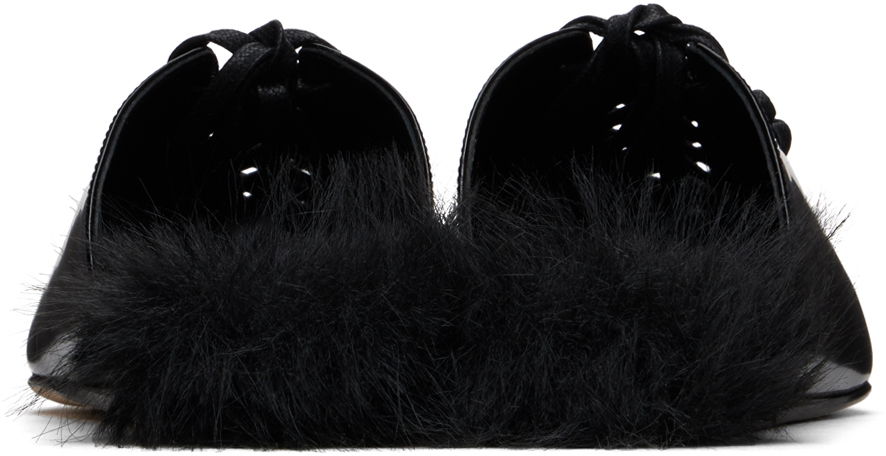Vaatteet Simone Rocha Simone Rocha Pointed-Toe Faux-Fur Slippers Musta | PMP19F 0740, 1