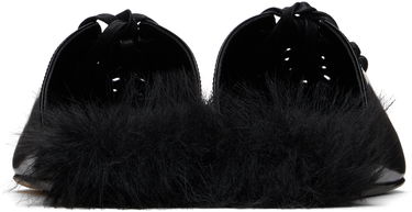Vaatteet Simone Rocha Simone Rocha Pointed-Toe Faux-Fur Slippers Musta | PMP19F 0740, 1