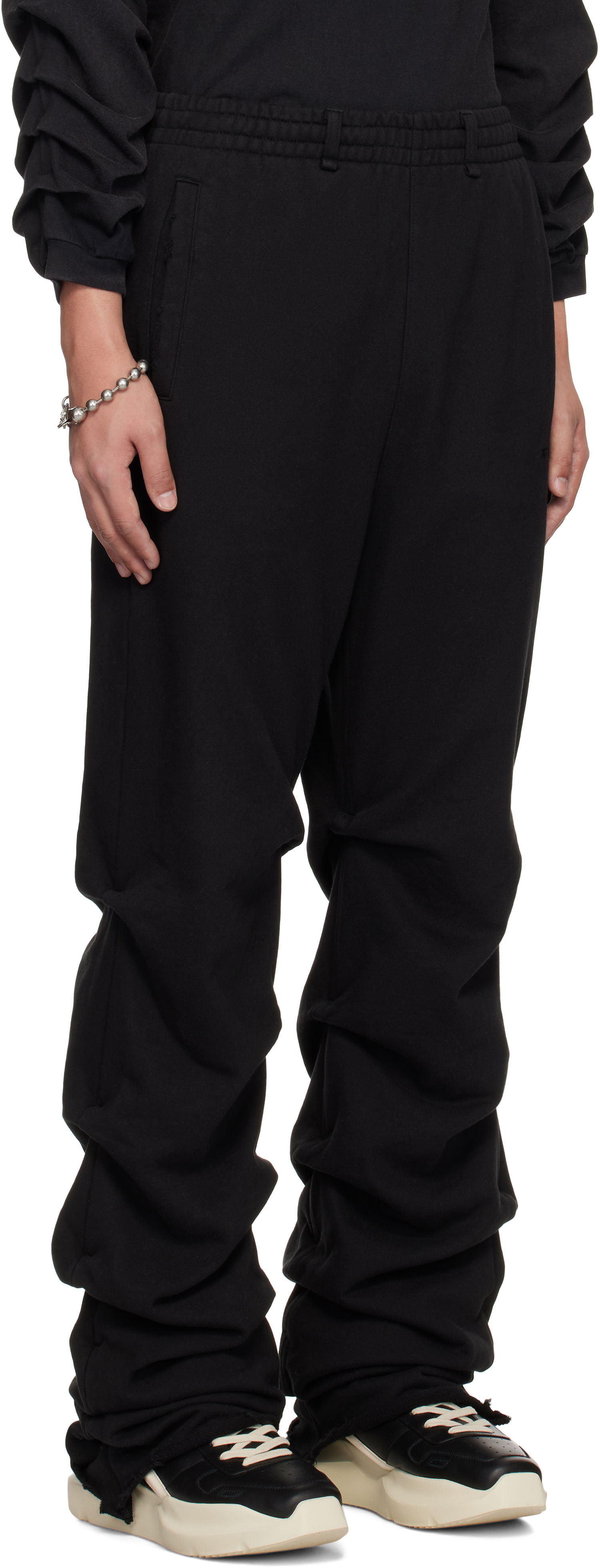 Verryttelyhousut We11done We11done Wrinkled Straight Jogger Sweatpants Musta | WD-TA0-25-724-U-BK, 1