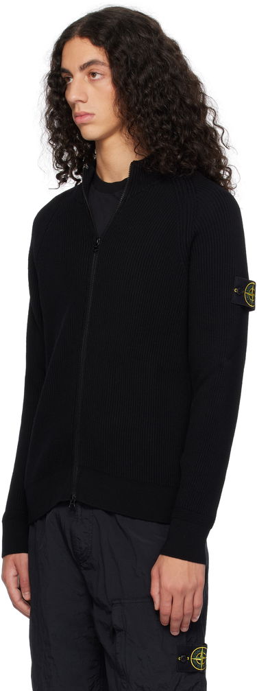 Villapaita Stone Island Full Rib RWS Wool Zip-Up Jacket Musta | 8115519C2, 3