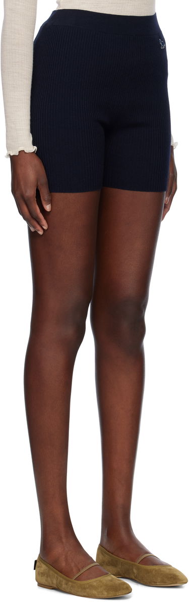Shortsit MAISON KITSUNÉ Maison Kitsuné Baby Fox Patch Fine Ribbed Shorts Tummansininen | OW01116KT1091, 1