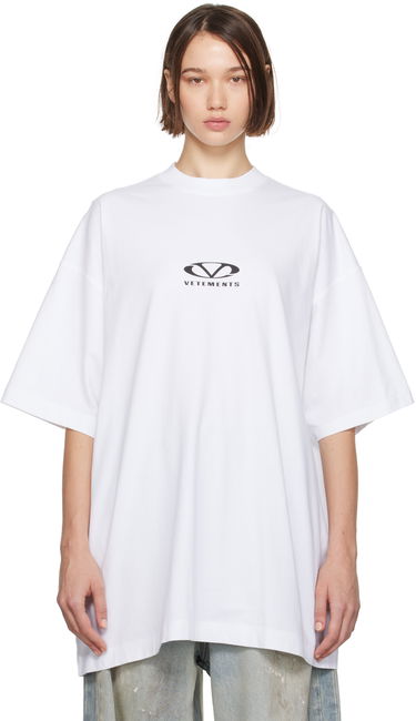 T-paita VETEMENTS Oval Logo Oversized T-Shirt Valkoinen | UA66TR605W, 0