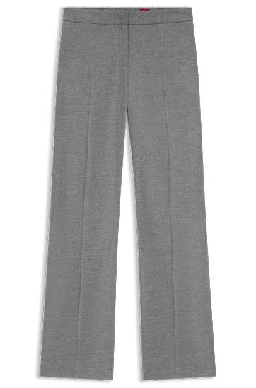 Housut BOSS Regular-Fit Melange Stretch Flannel Trousers Harmaa | 50547588
