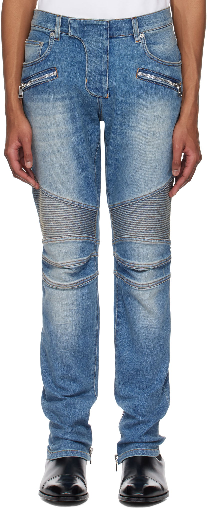 Jeans Balmain Balmain Slim-Fit Biker Jeans Sininen | EH1MG115DF44