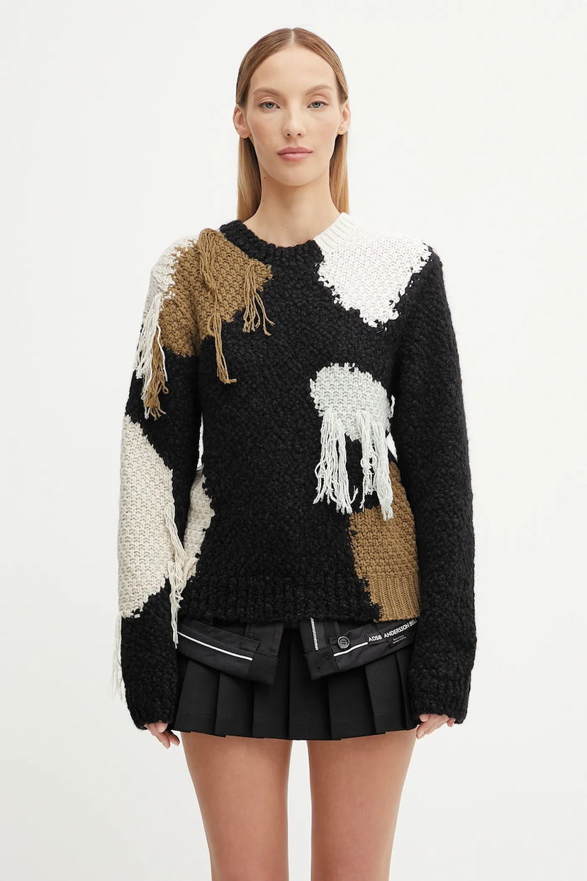 Villapaita Andersson Bell Andersson Bell Sylvia Abstract Patchwork Wool Sweater Monivärinen | atb1365w