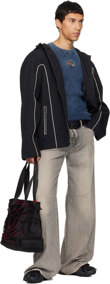 Kangaskassi Diesel Tech-D M X Tote Bag with Red Cord and Embroidered Detail Musta | X10410-P3914-T8013, 3