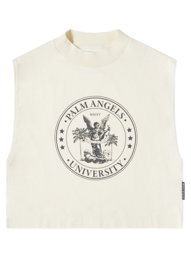 Tankkitoppi Palm Angels College Logo Muscle Vest Beige | PWAC011S23JER0050410