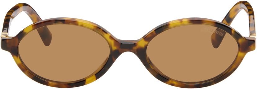 Aurinkolasit Miu Miu Miu Regard Tortoiseshell Round Sunglasses Ruskea | 0MU 04ZS 8056262145609