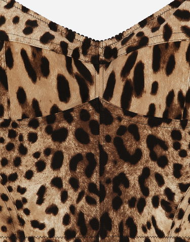 Tankkitoppi Dolce & Gabbana Dolce & Gabbana Leopard Charmeuse Bustier Top Ruskea | F7W98TGDCLPHY13M, 3