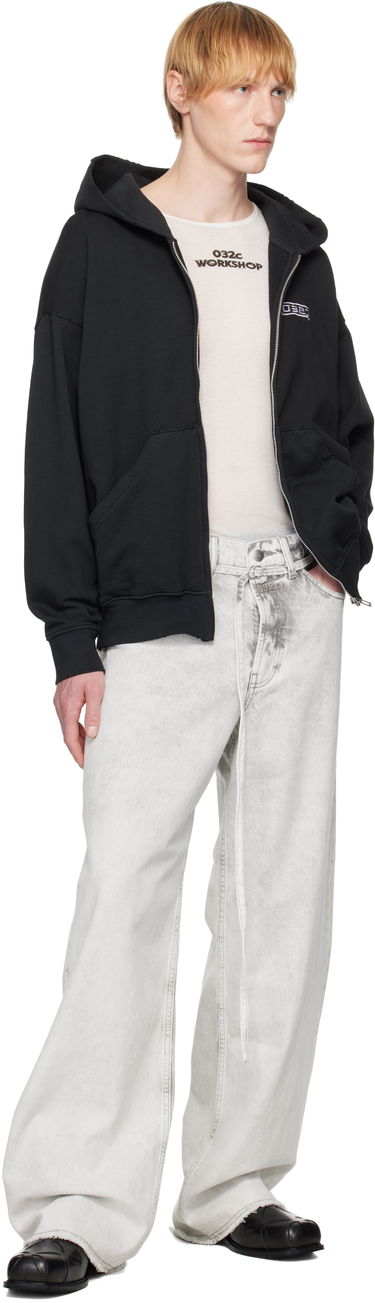 Huppari 032C 032c "Routine" Zip-Up Hoodie Musta | S25-URC-0841-050, 3