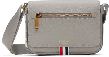 Olkalaukku Thom Browne Thom Browne 4-Bar Pebble Grain Small Reporter Bag Harmaa | UAG229A-00198, 0
