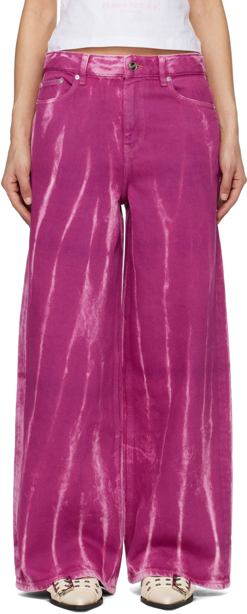 Jeans GANNI GANNI Overdyed Heavy Denim Marri Jeans Violetti | J1671