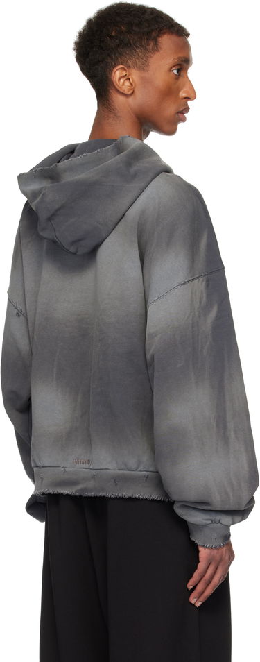 Huppari We11done We11done Distressed Zip-Up Hoodie Harmaa | WD-TJ3-24-833-U-CH, 2