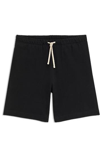 Shortsit BOSS BECKHAM x BOSS Oversized-Fit Cotton Terry Shorts Musta | 50549262