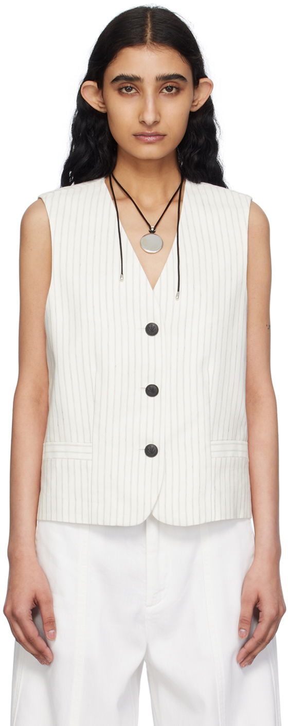 Liivi rag & bone Erin Pinstriped Vest Valkoinen | WAW24P4017LI17