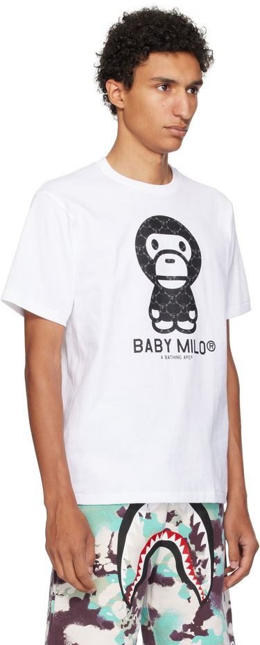 T-paita BAPE BAPE College Monogram Baby Milo T-Shirt Valkoinen | 002TEL301008M, 4