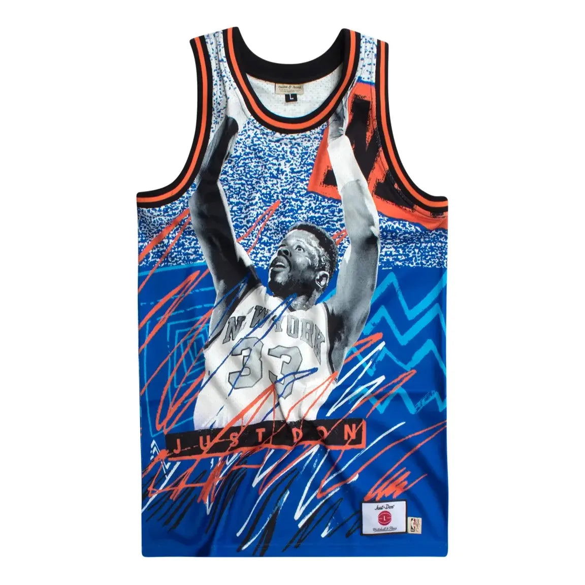 Tankkitoppi Mitchell & Ness Mitchell & Ness x JUST DONNY New York Knicks Basketball Jersey Sininen | DJY1PTRY-NYKNG180453PEW, 0
