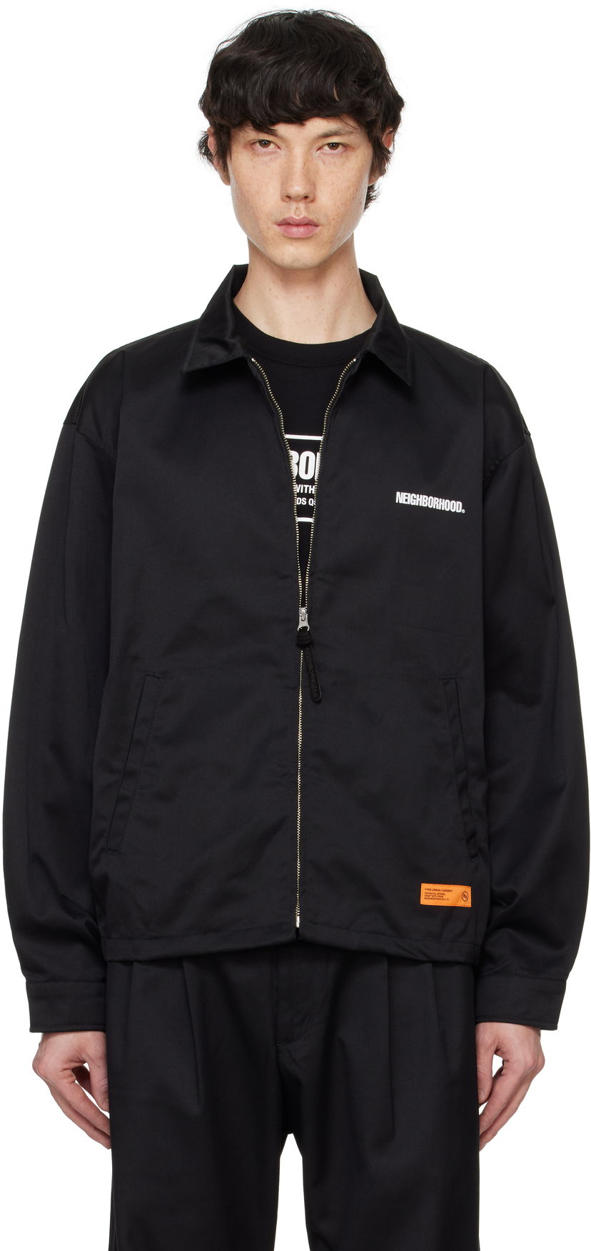 Bomber-takki Neighborhood Work Zip Jacket Musta | 242TSNH-JKM03