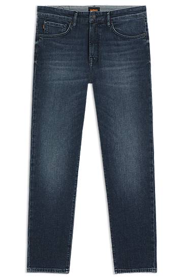 Jeans BOSS Tapered-Fit Comfort-Stretch Denim Jeans Sininen | 50544651