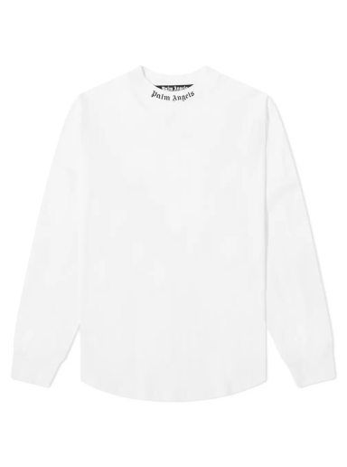 T-paita Palm Angels Long Sleeve Logo Mock Neck Tee Valkoinen | PMAB001R21JER0010110