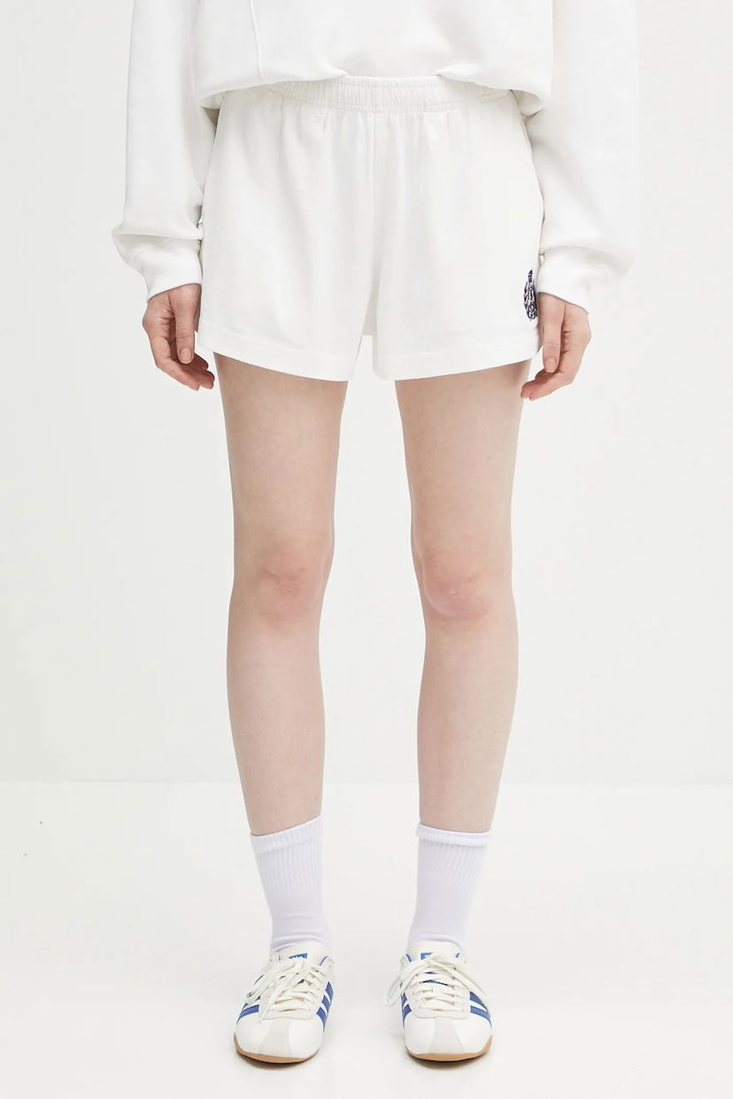 Shortsit Sporty & Rich Sporty & Rich H&W Crest Embroidered Disco High Waist Shorts Valkoinen | SH037620241WH01