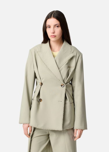 Takki AXEL ARIGATO Thea Frayed Double-Breasted Blazer Beige | A3305001, 9